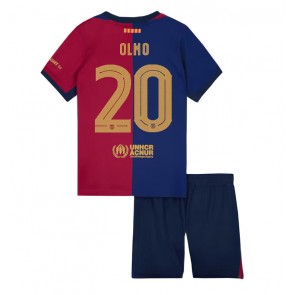 Barcelona Dani Olmo #20 Dětské Domácí dres komplet 2024-25 Krátký Rukáv (+ trenýrky)